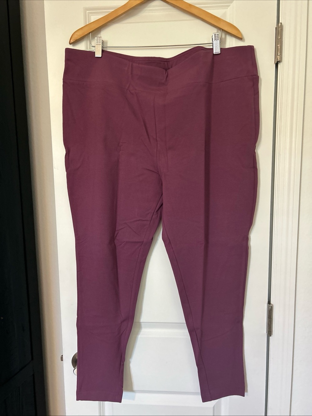 Terra & Sky Women's High Rise Full Length Leggings, Size 3x- Purple 27” Inseam